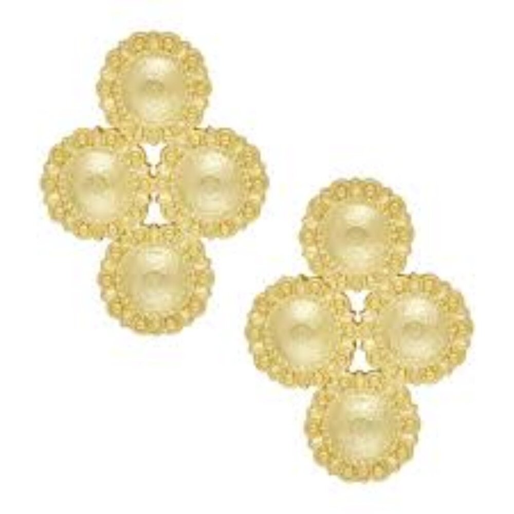 1280g Gold 4 Concho Post Earrings by SUSAN SHAW - Picture 2 of 3